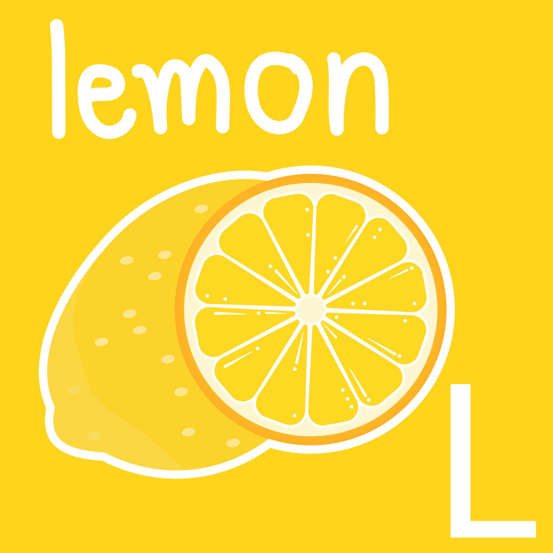 Ilustraci n Del Alfabeto Una Letra Blanca L Y Lemone Estilo De Vector ilustraci-n-del-alfabeto-una-letra-blanca-l-y-lemone-estilo-de-vector