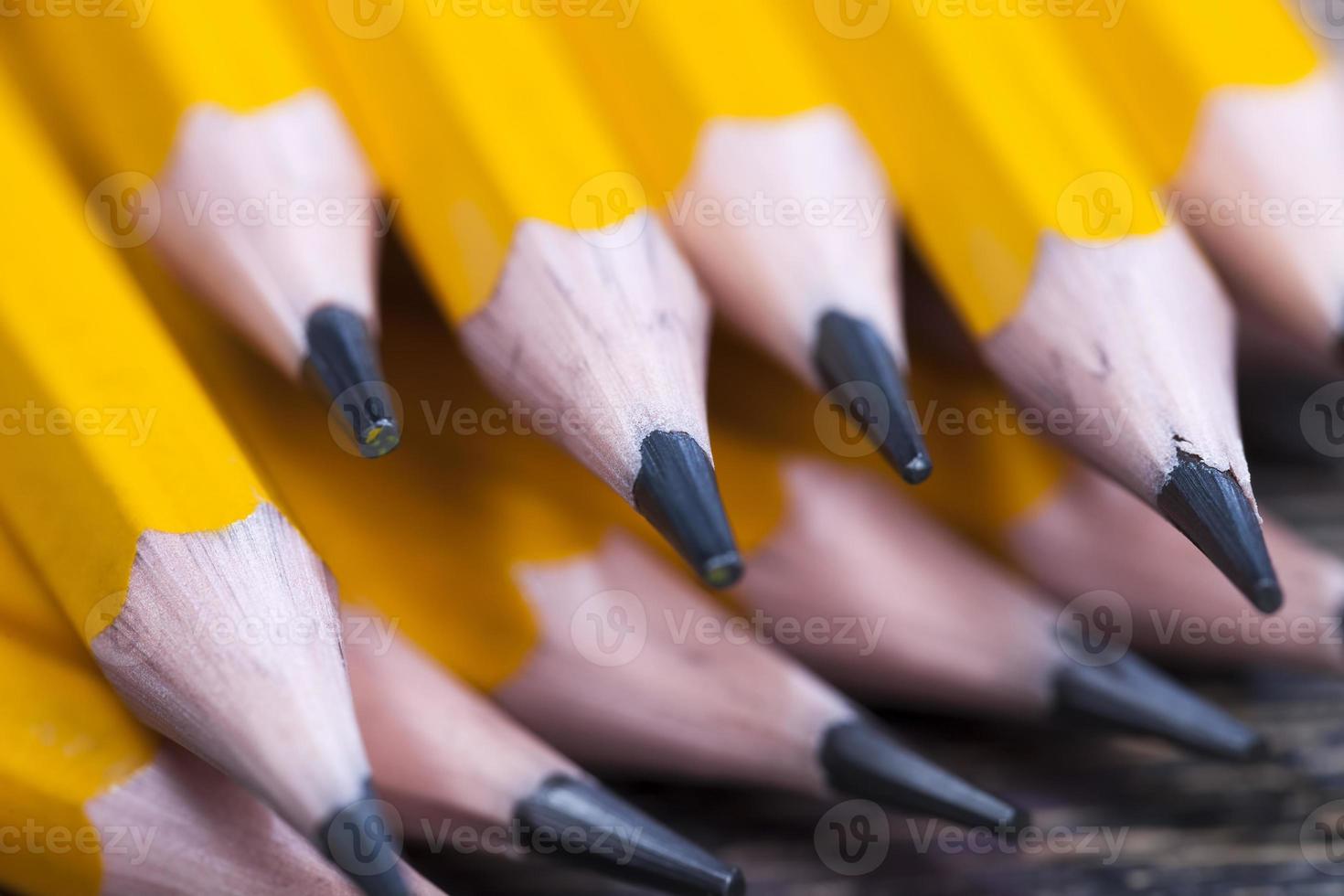 solid color wooden pencils with gray lead photo