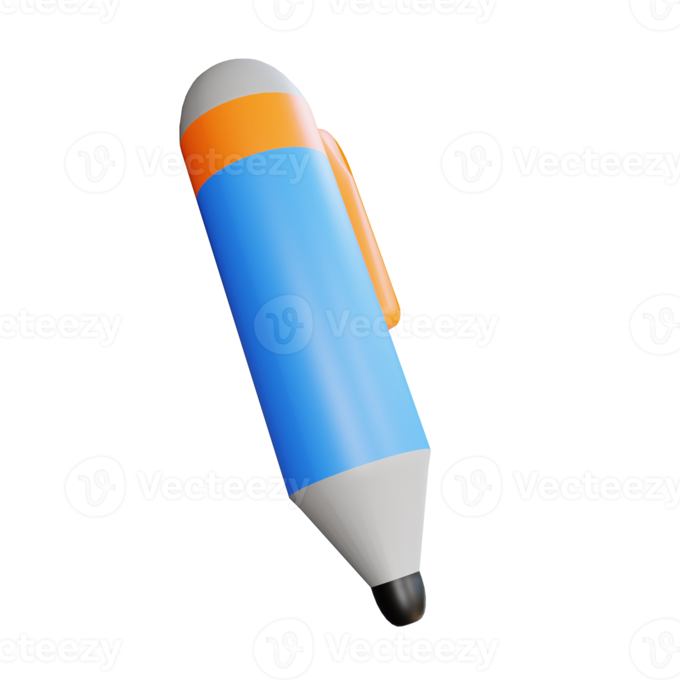 3D illustration ballpoint for education png
