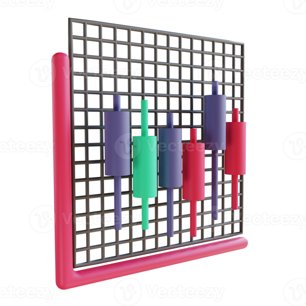 3d ilustração bitcoin candlestick 6 adequado para criptomoeda png