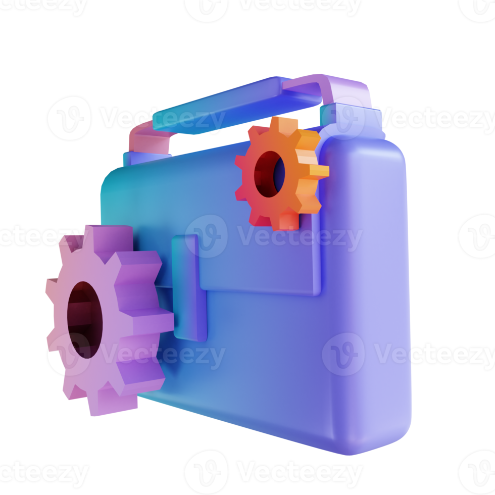 3D illustration colorful briefcase png