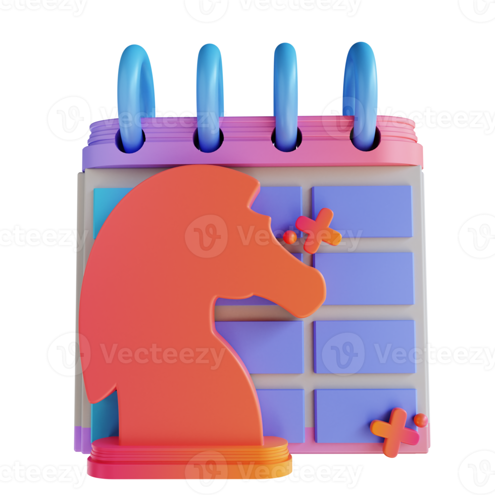 3D illustration colorful strategic planning png
