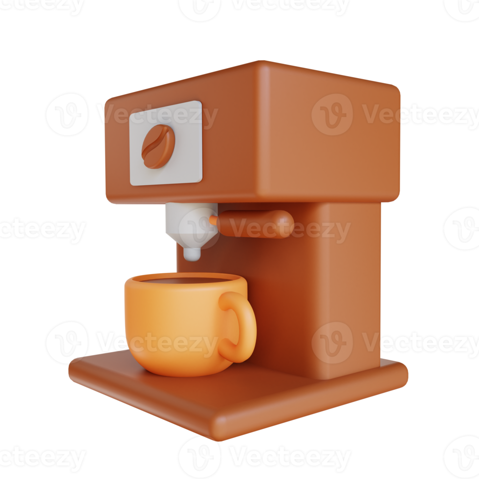 3D illustration coffee machine png