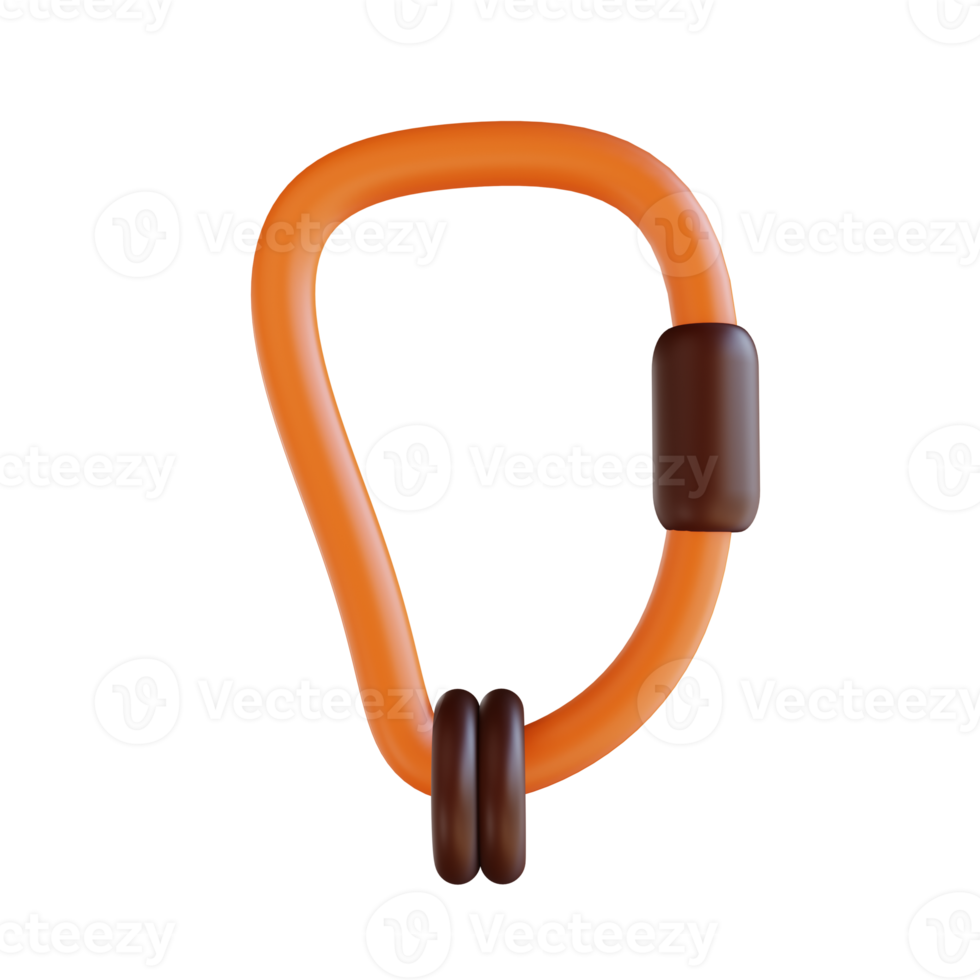 3D illustration Carabiner suitable for camping png