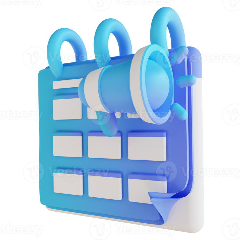 3D illustration promotion calendar png