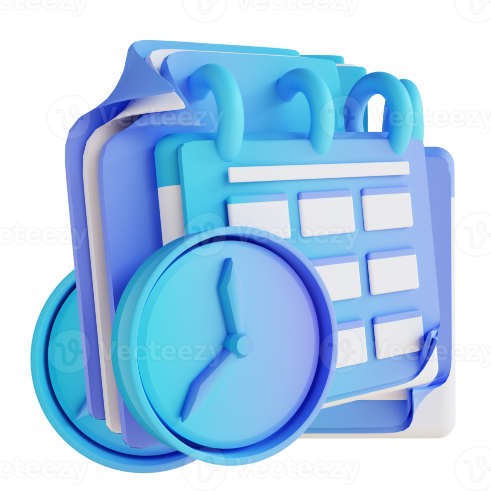 3D illustration time schedule png