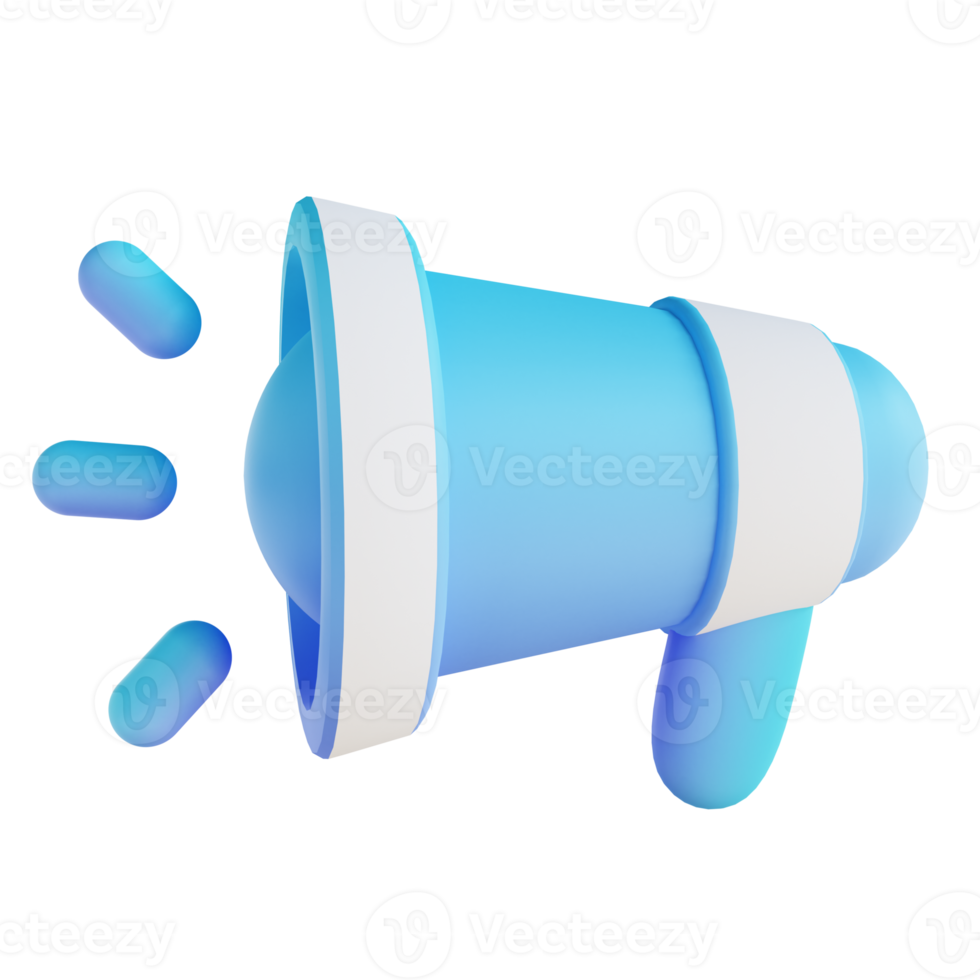 3D illustration megaphone png