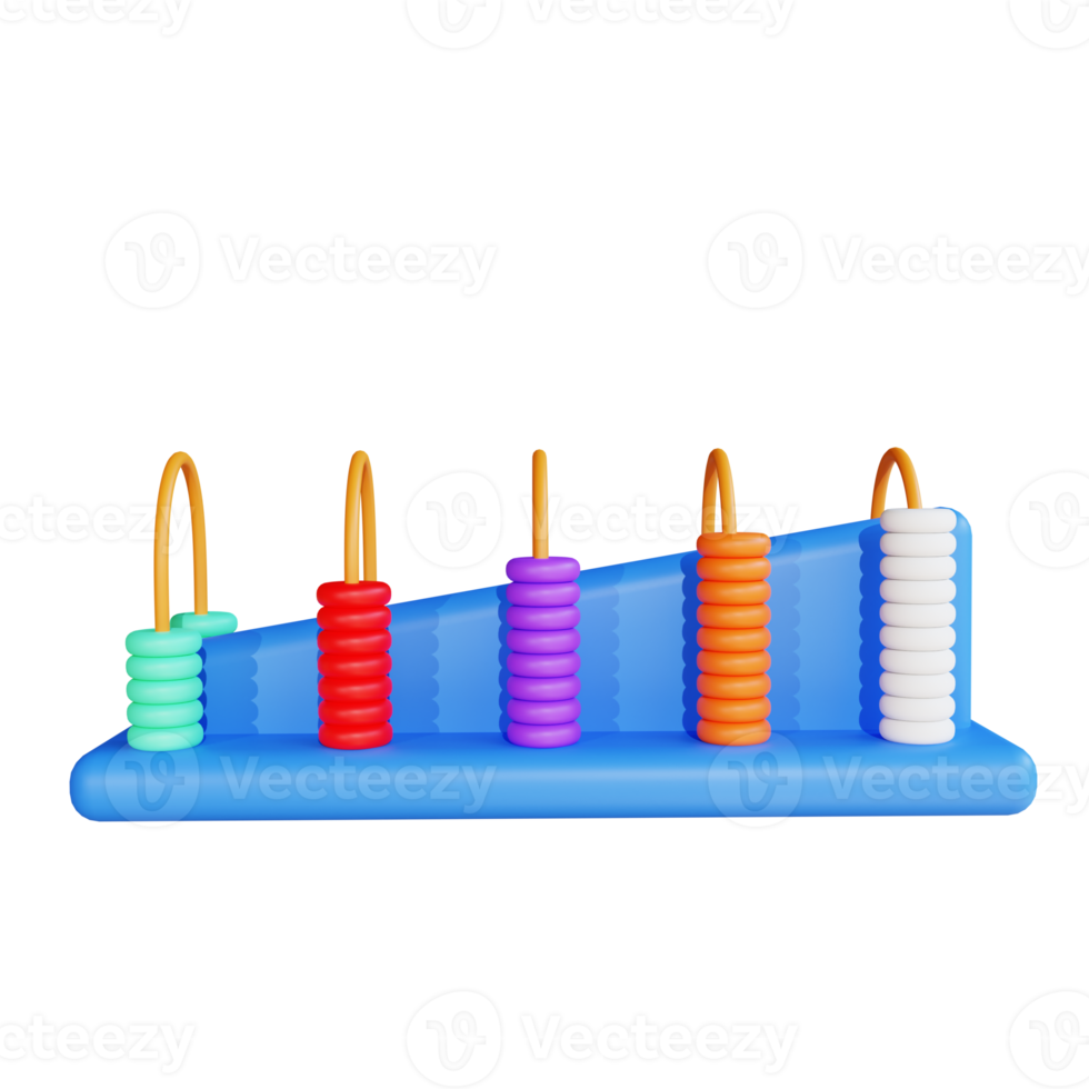 3D illustration abacus for education png