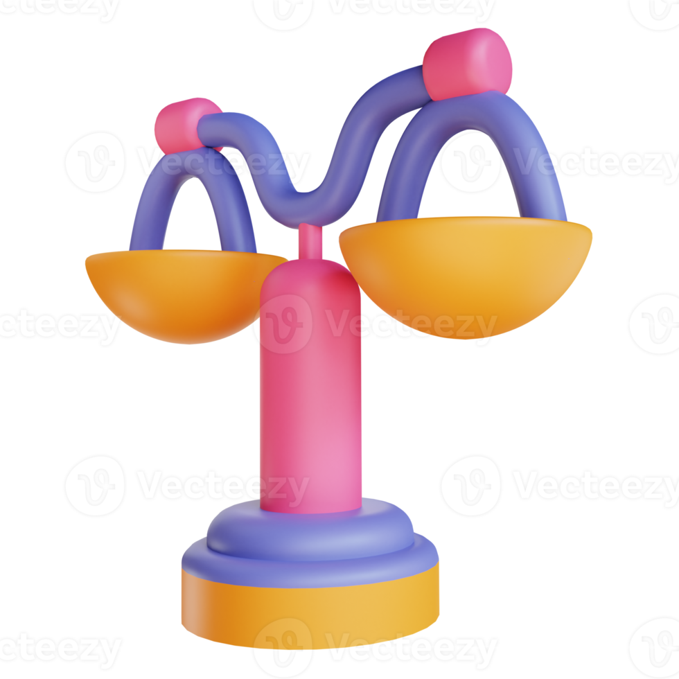3D illustration law scales suitable for business and finance png