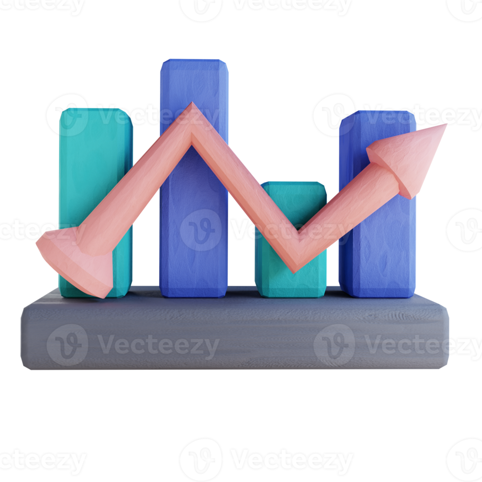 3D illustration candle chart up png