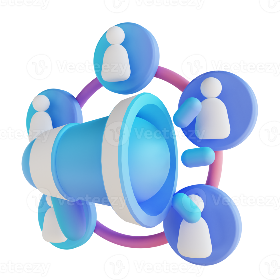 3D illustration share marketing png