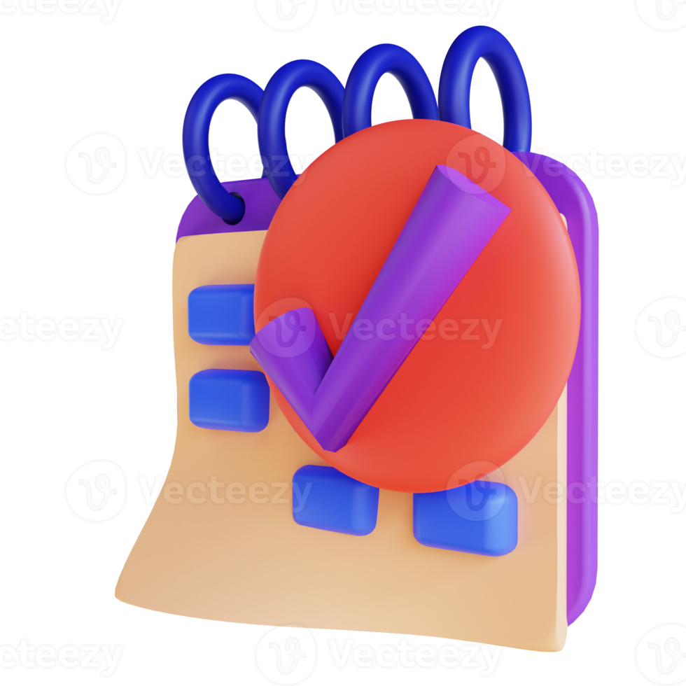 3D illustration calendar and planning for digital marketing png