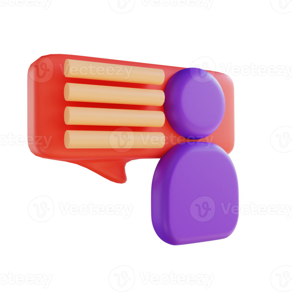 3D illustration communication for digital marketing png