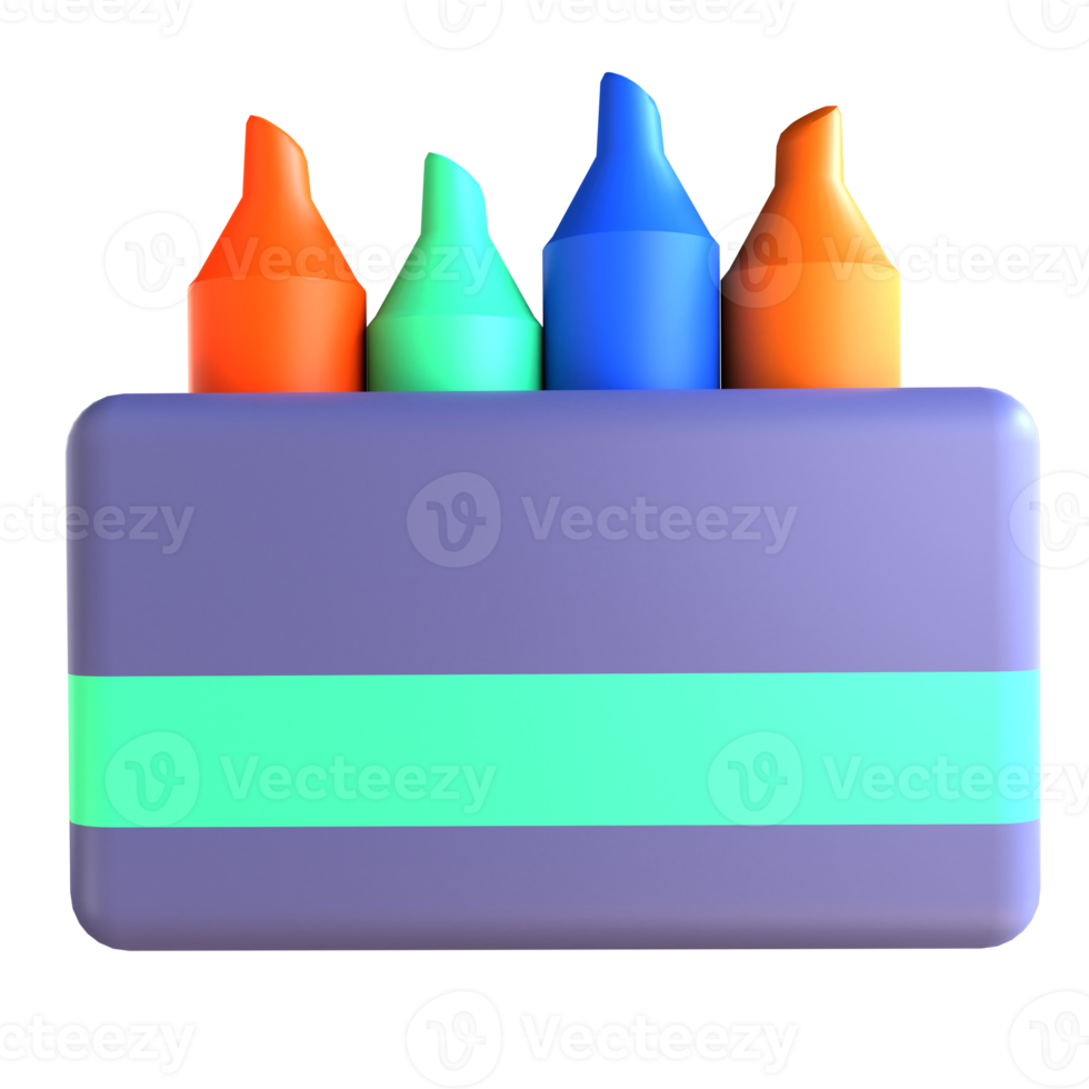 3D icon crayon for education png