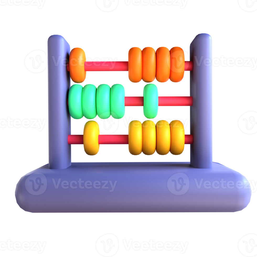3D icon abacus for education png