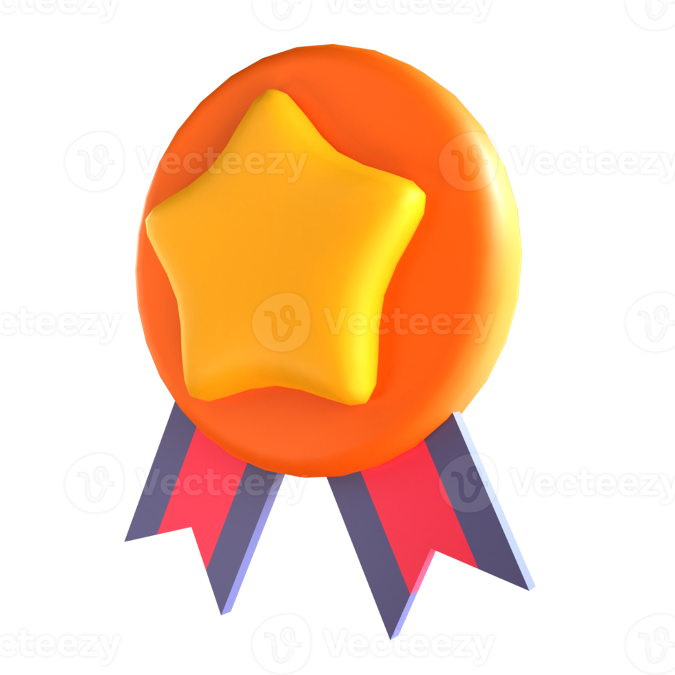 3D icon medal for education png