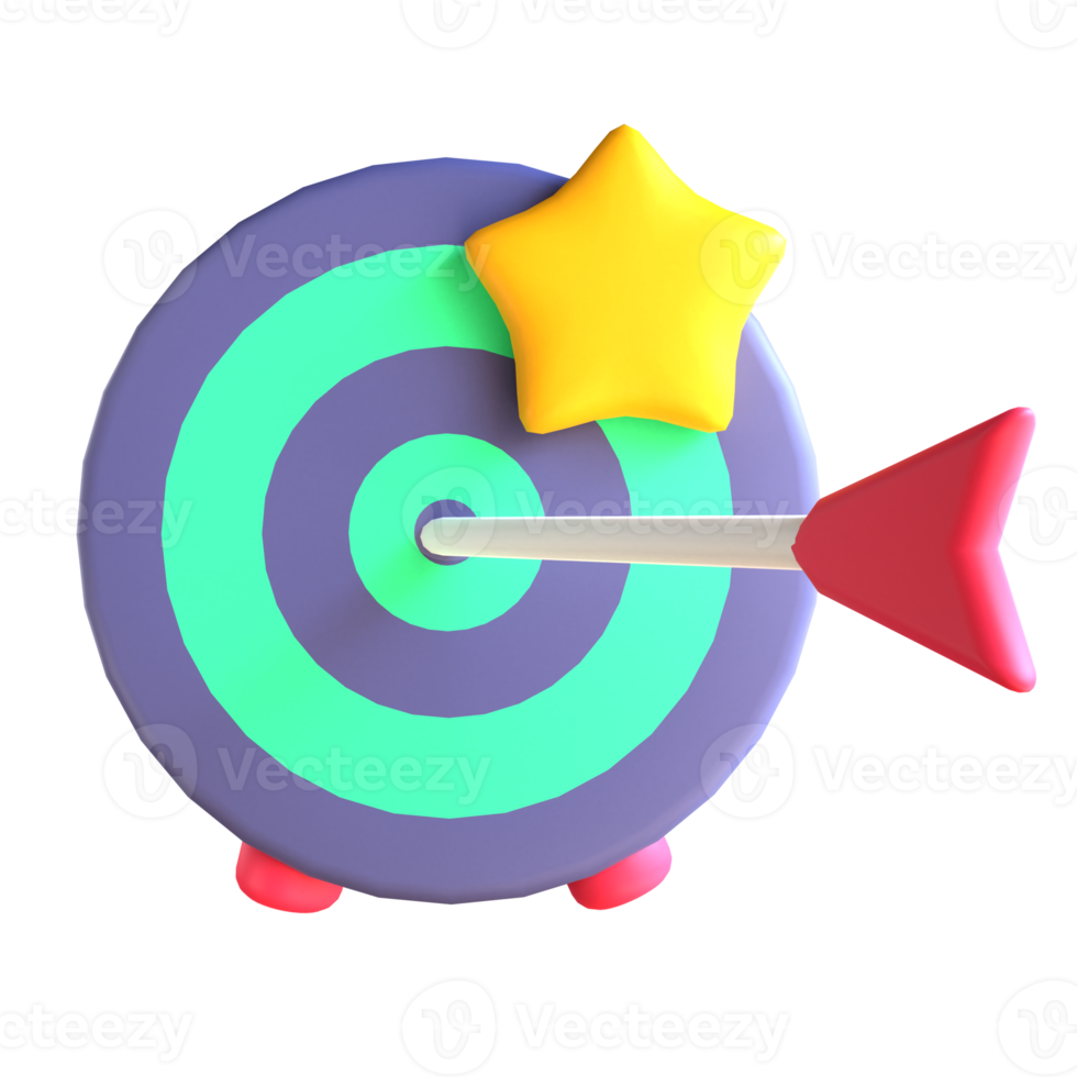 3D icon target for education png