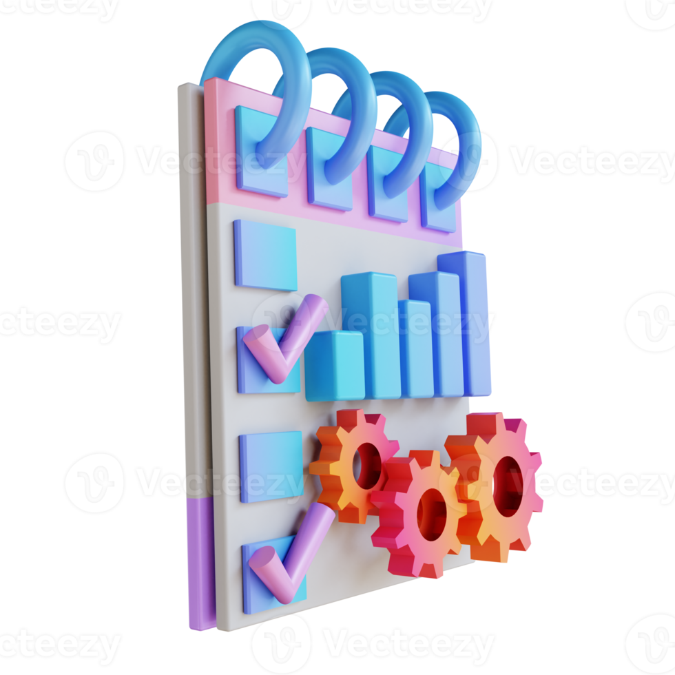 3D illustration colorful schedule management png