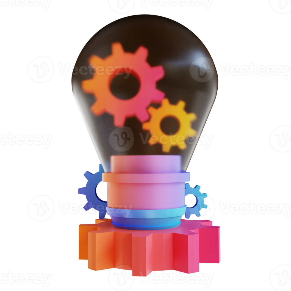 3D illustration colorful good idea png