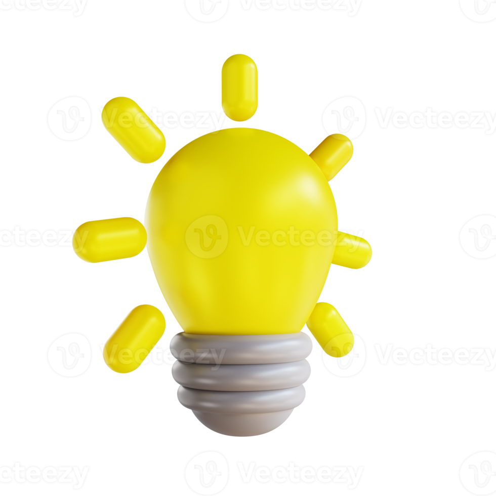 3D illustration ideas and lights on png