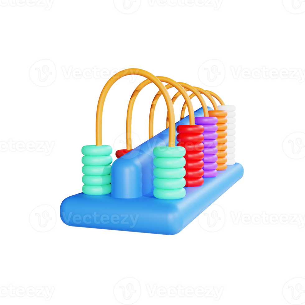 3D illustration abacus for education png