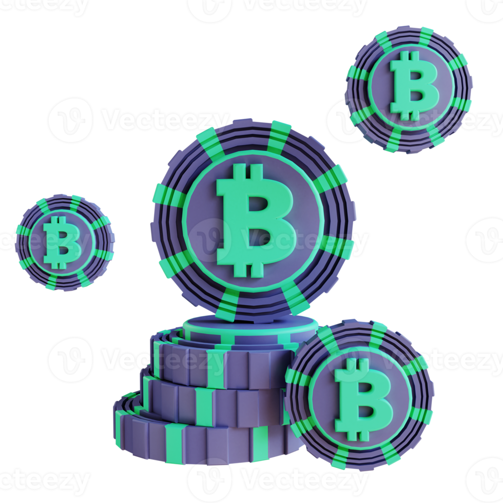 ilustração 3d bitcoin 6 adequado para criptomoeda png