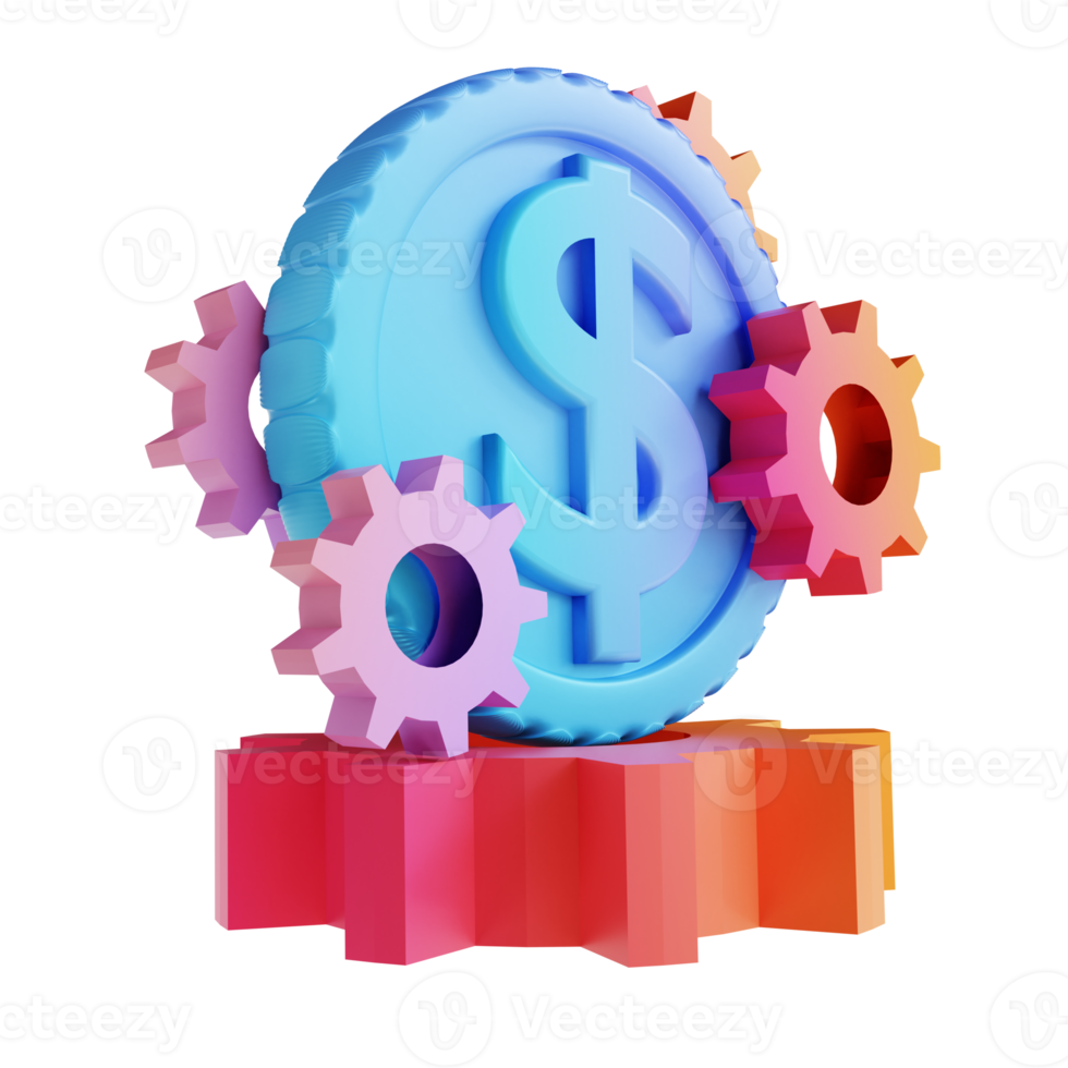 3D illustration colorful money management png