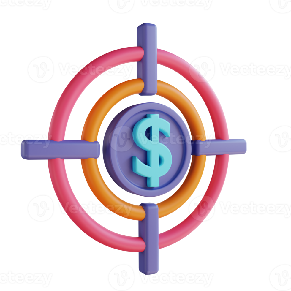 3D illustration target suitable for business and finance png