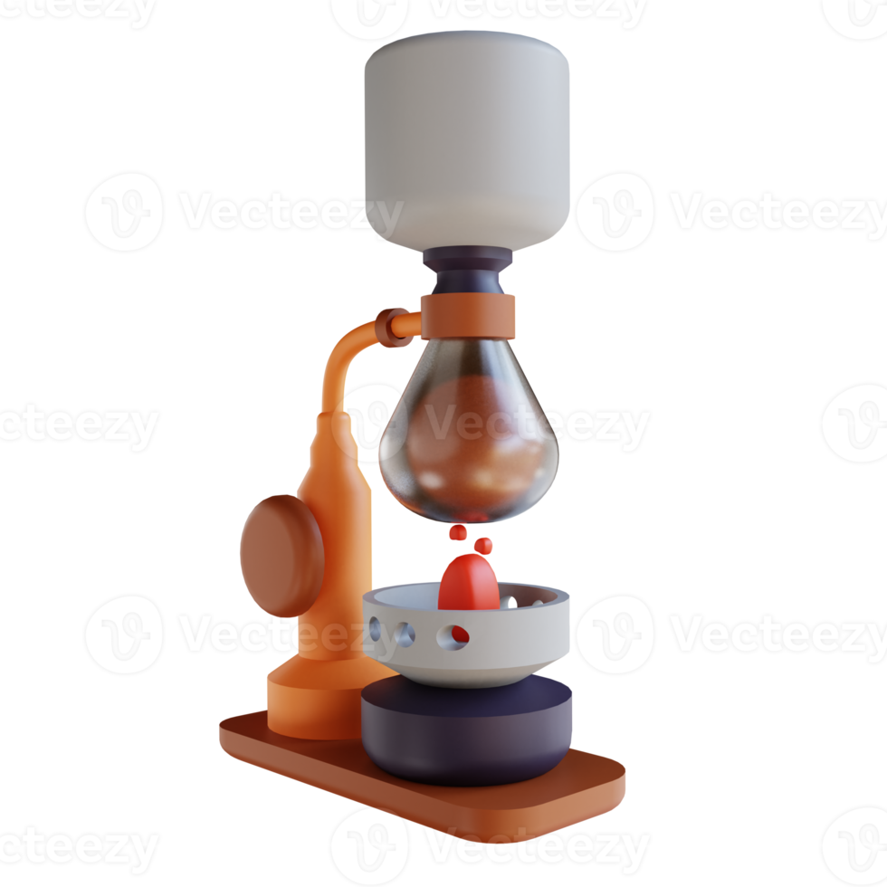 3D illustration siphon coffee png