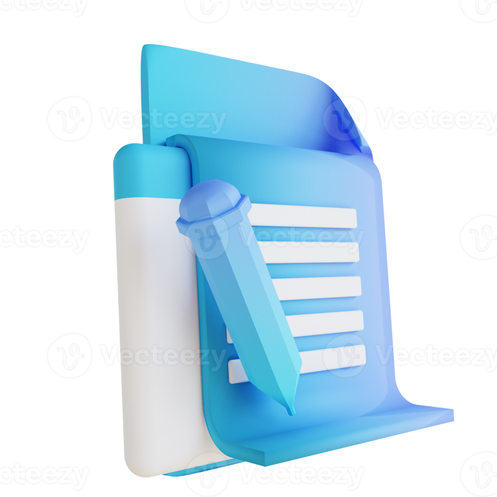 3D illustration take notes png