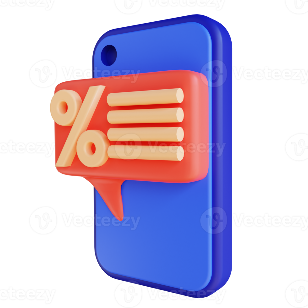 3D illustration mobile marketing for digital marketing png