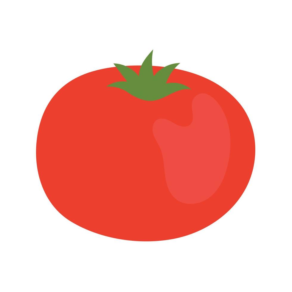 simple y lindo tomate. alimentos saludables, vitaminas, verduras. ilustración en estilo plano vector