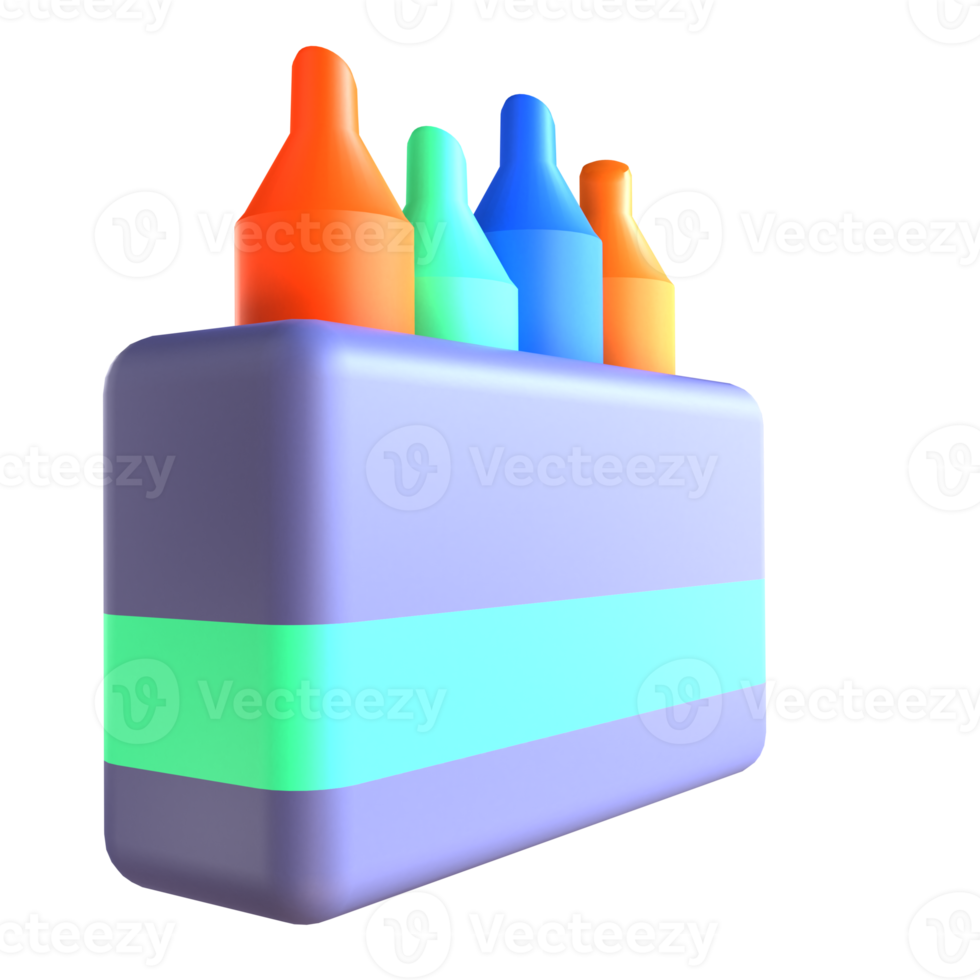3D icon crayon for education png