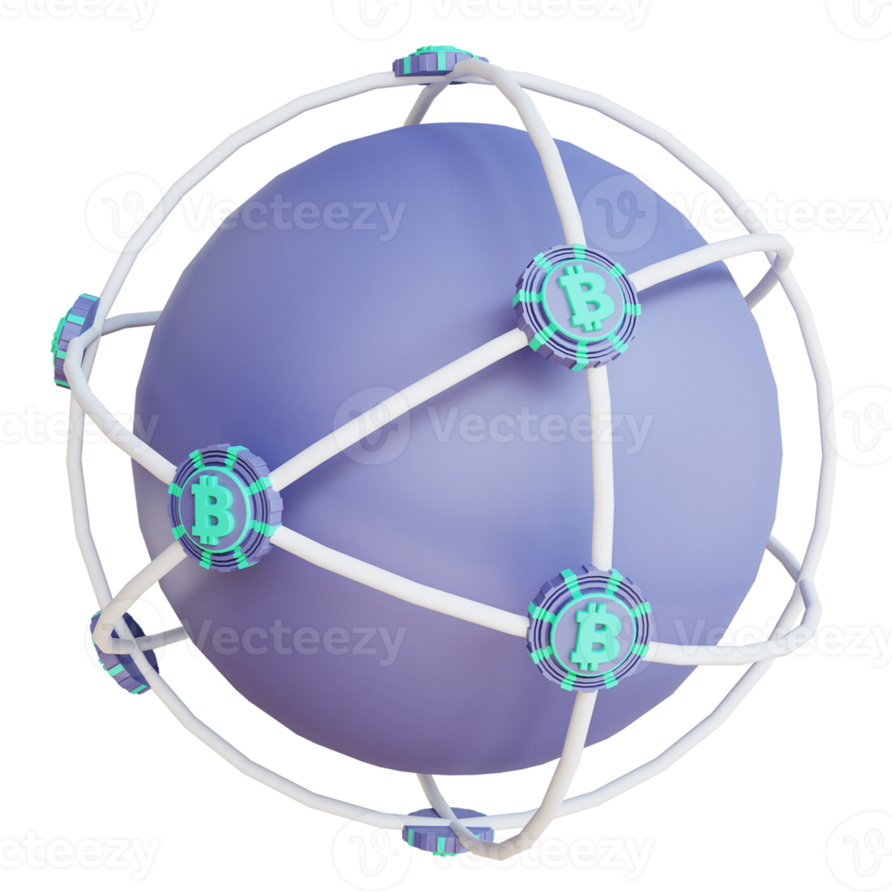 illustration 3d dans le monde entier bitcoin trading adapté à la crypto-monnaie png