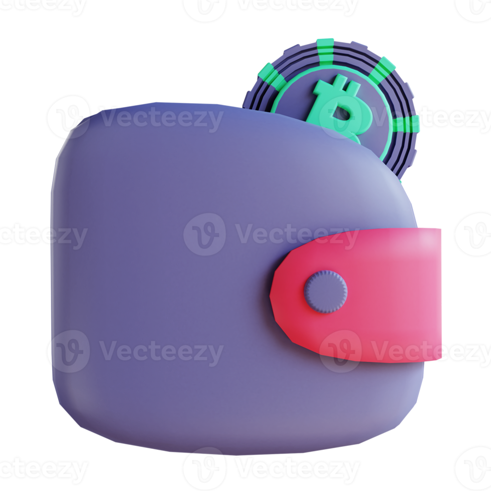3d illustratie bitcoin portemonnee 5 geschikt voor cryptocurrency png