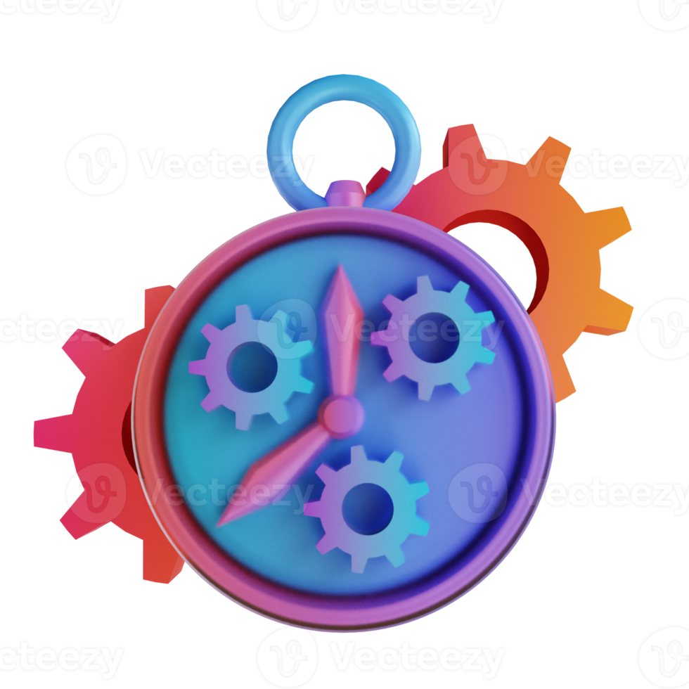 3D illustration colorful time management png