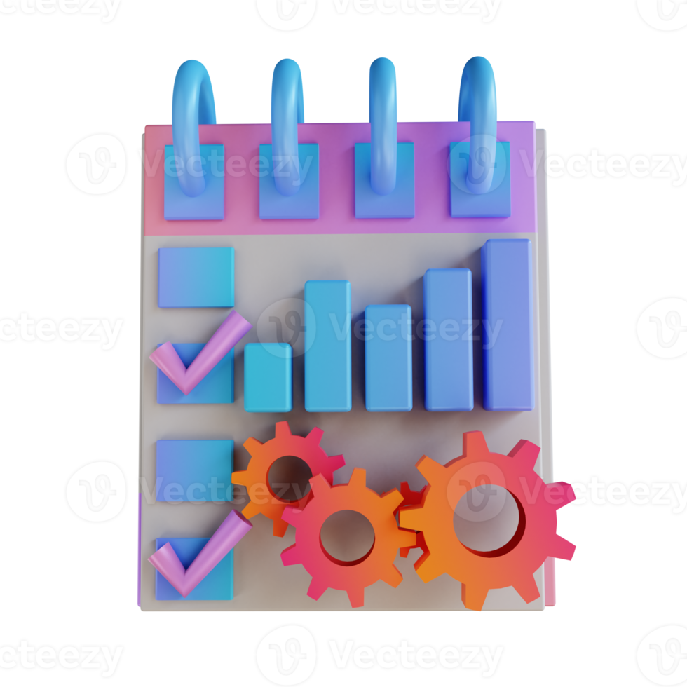 3D illustration colorful schedule management png