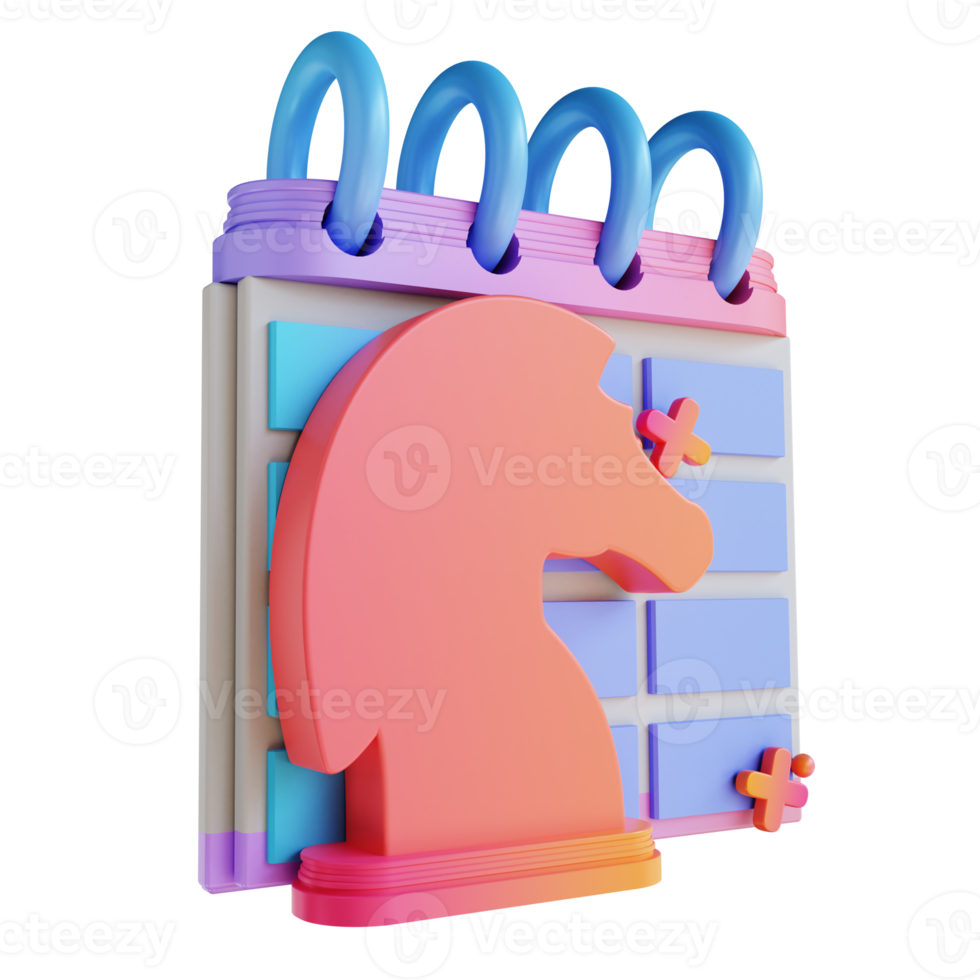 3D illustration colorful strategic planning png