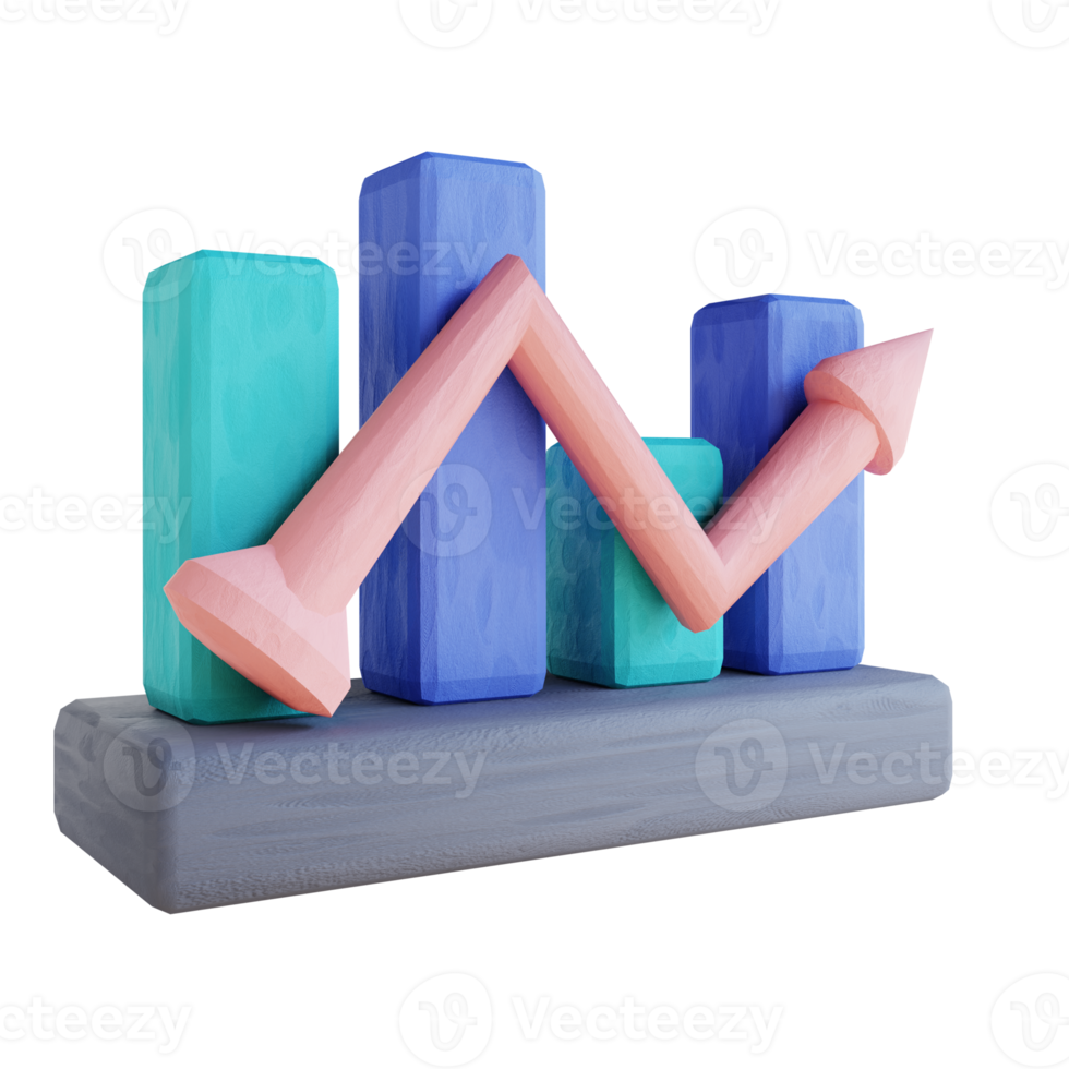 3D illustration candle chart up png