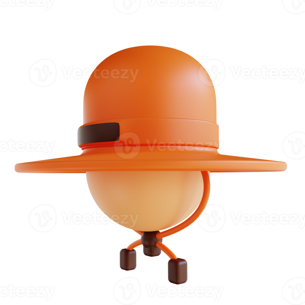 3D illustration camping hat suitable for camping png