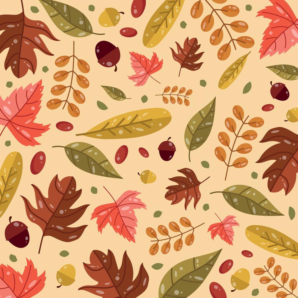 plantilla de fondo floral de otoño vector