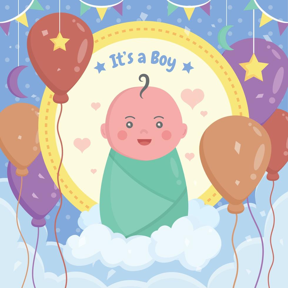 Colorful Baby Born Day Background vector