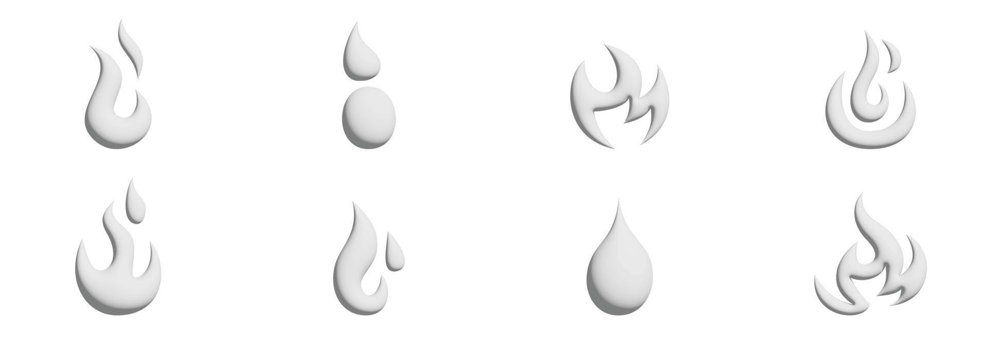 Set of flame icon in flat style. Warming sign user interface. Vector illustration