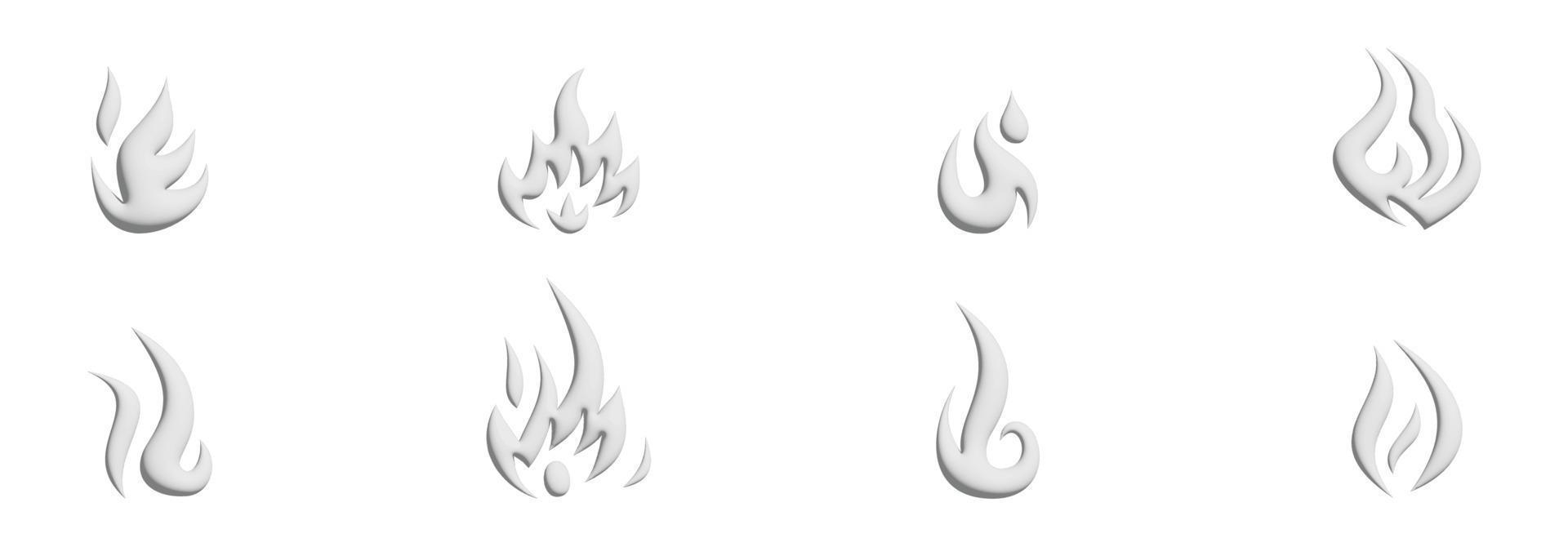 Set of flame icon in flat style. Warming sign user interface. Vector illustration