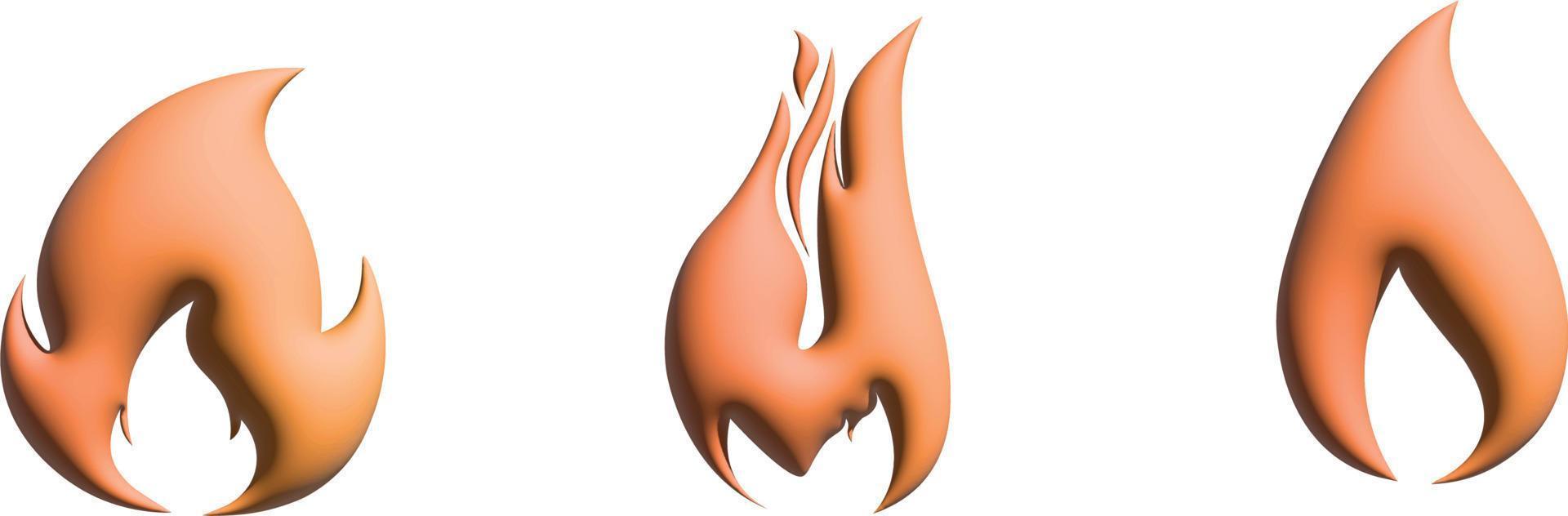 Set of flame icon in flat style. Warming sign user interface. Vector illustration