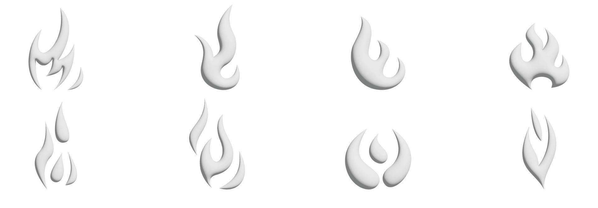 Set of flame icon in flat style. Warming sign user interface. Vector illustration