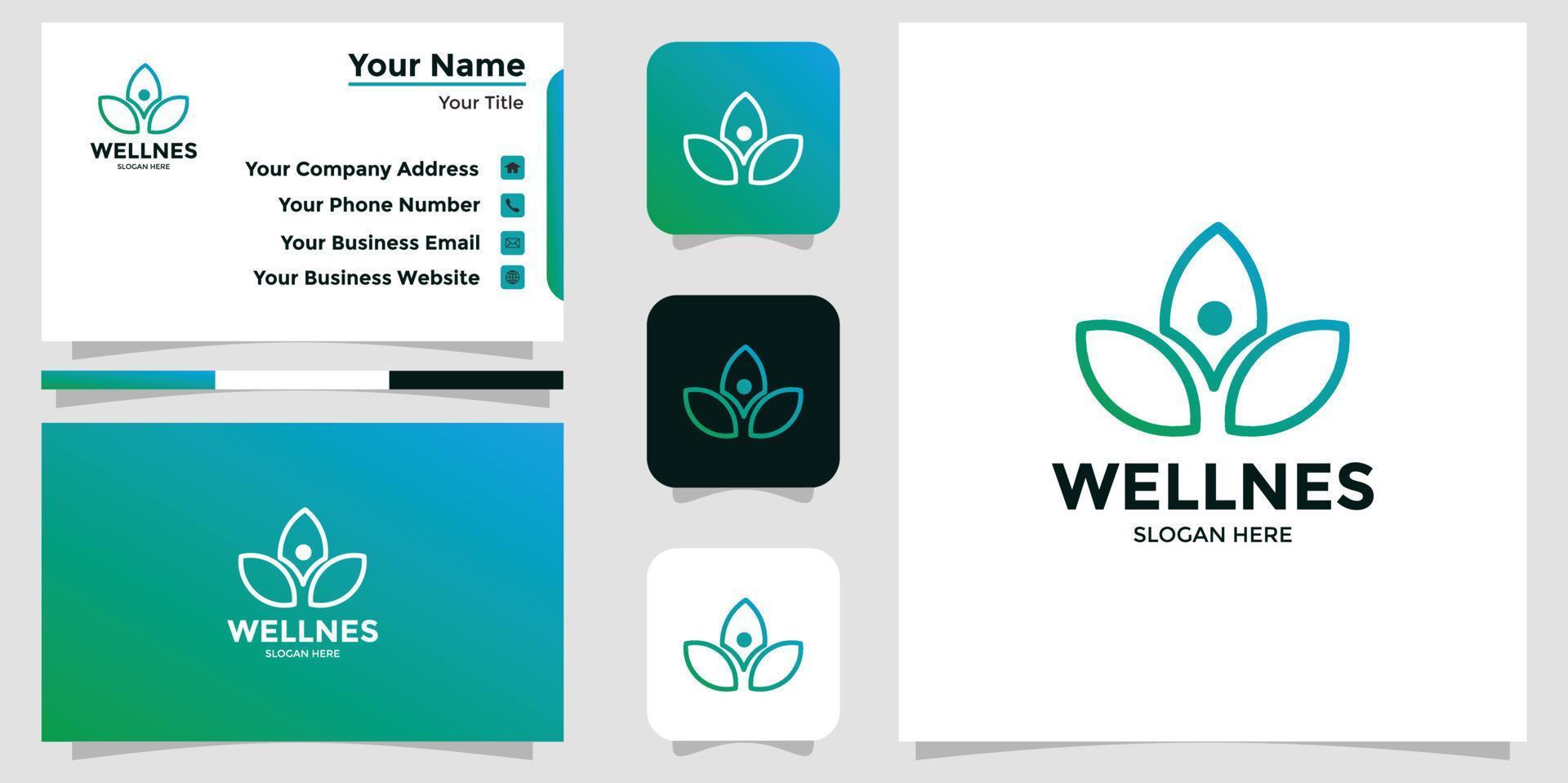 wellness design logo and branding card vector