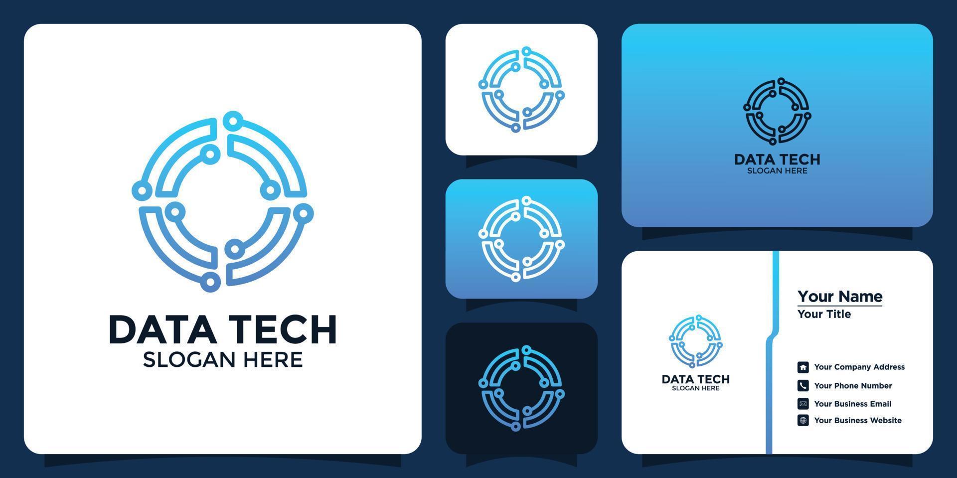 security technology logo and branding card vector