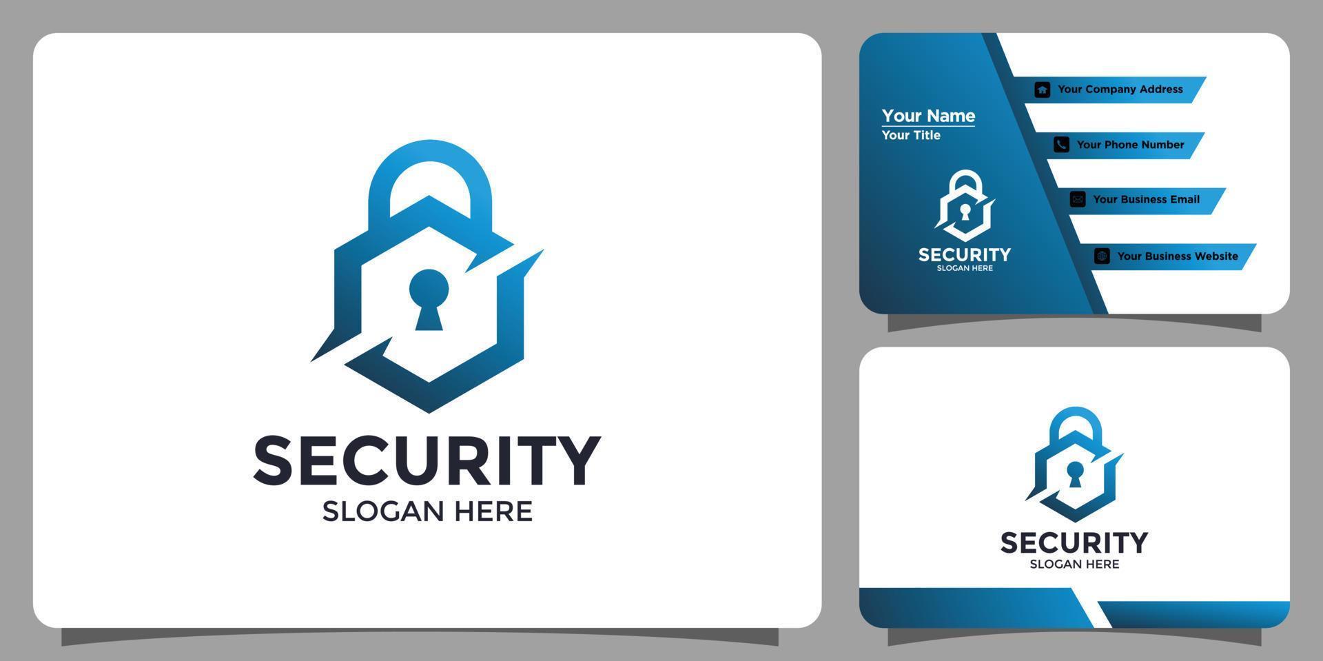 shield design logo with business card vector