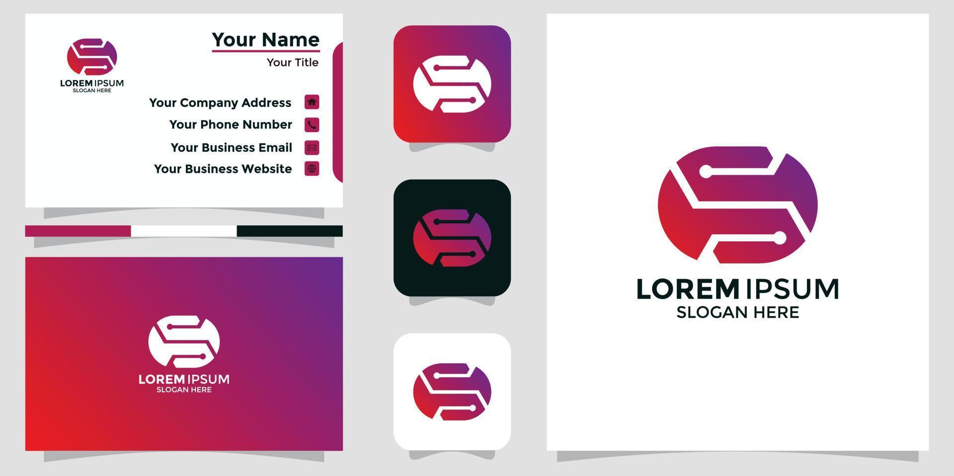 modern technology design logo and branding card vector